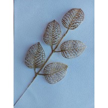 Ветки с глиттером 36*15 см, светлое золото , цена за 1 шт